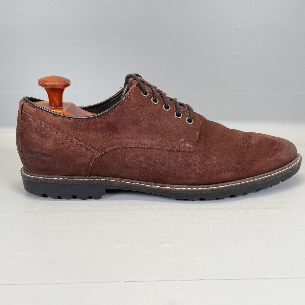 Cole Haan Oxford Shoes Mens Size 11.5 Brown Nubuck Lace Up Derby Casual Grand.OS